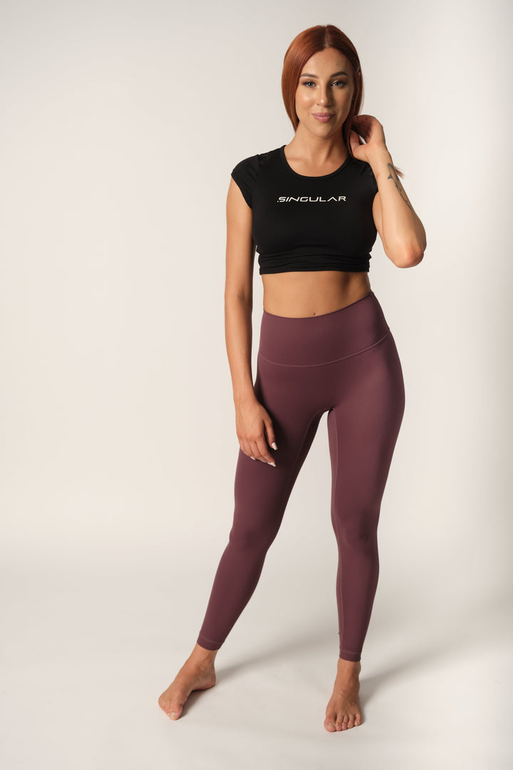 Seamless Feather Tights Plum