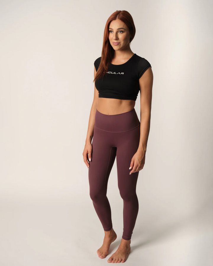 Seamless Feather Tights Plum