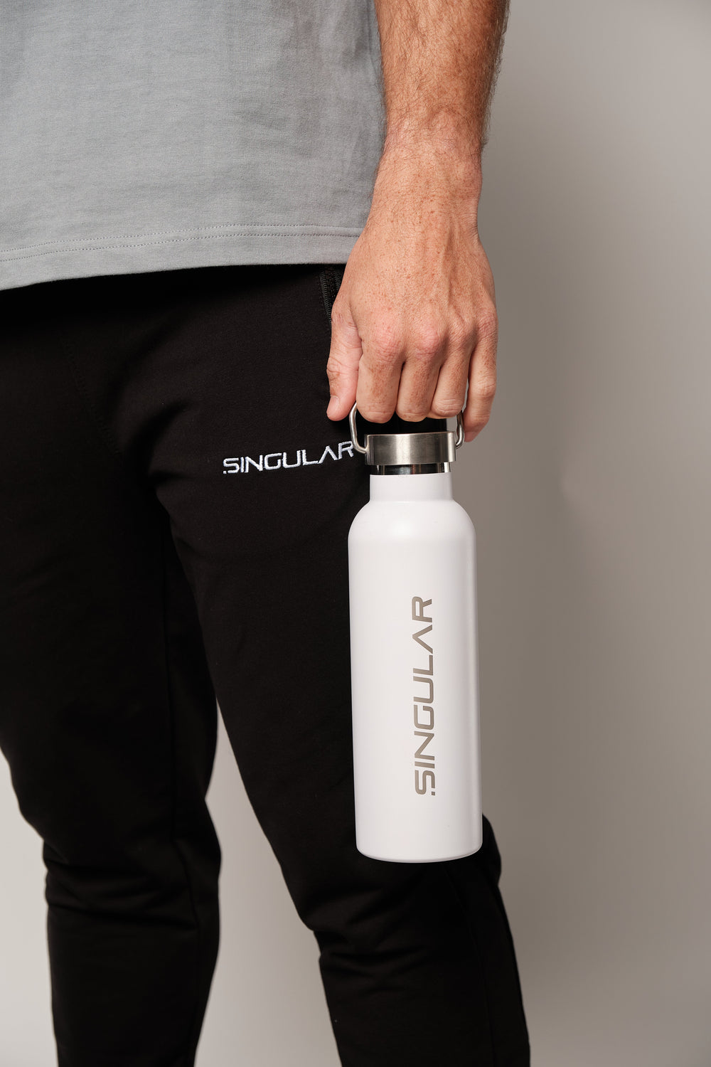 Singular Brand Logo Water Bottle#White