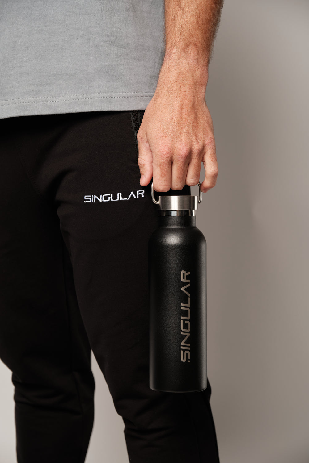 Singular Brand Logo Water Bottle#Black