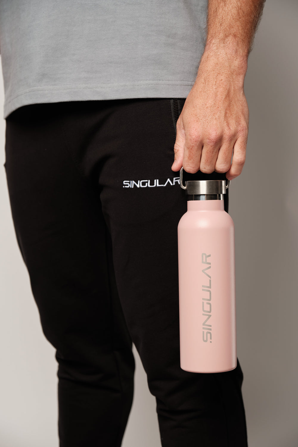 Singular Brand Logo Water Bottle#LightPink